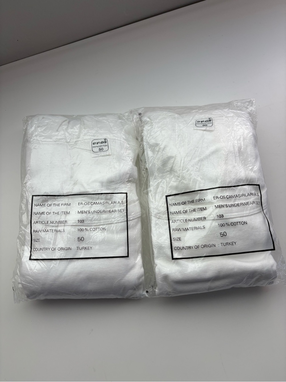 Men's White Cotton Underwear Set - Pack of 2